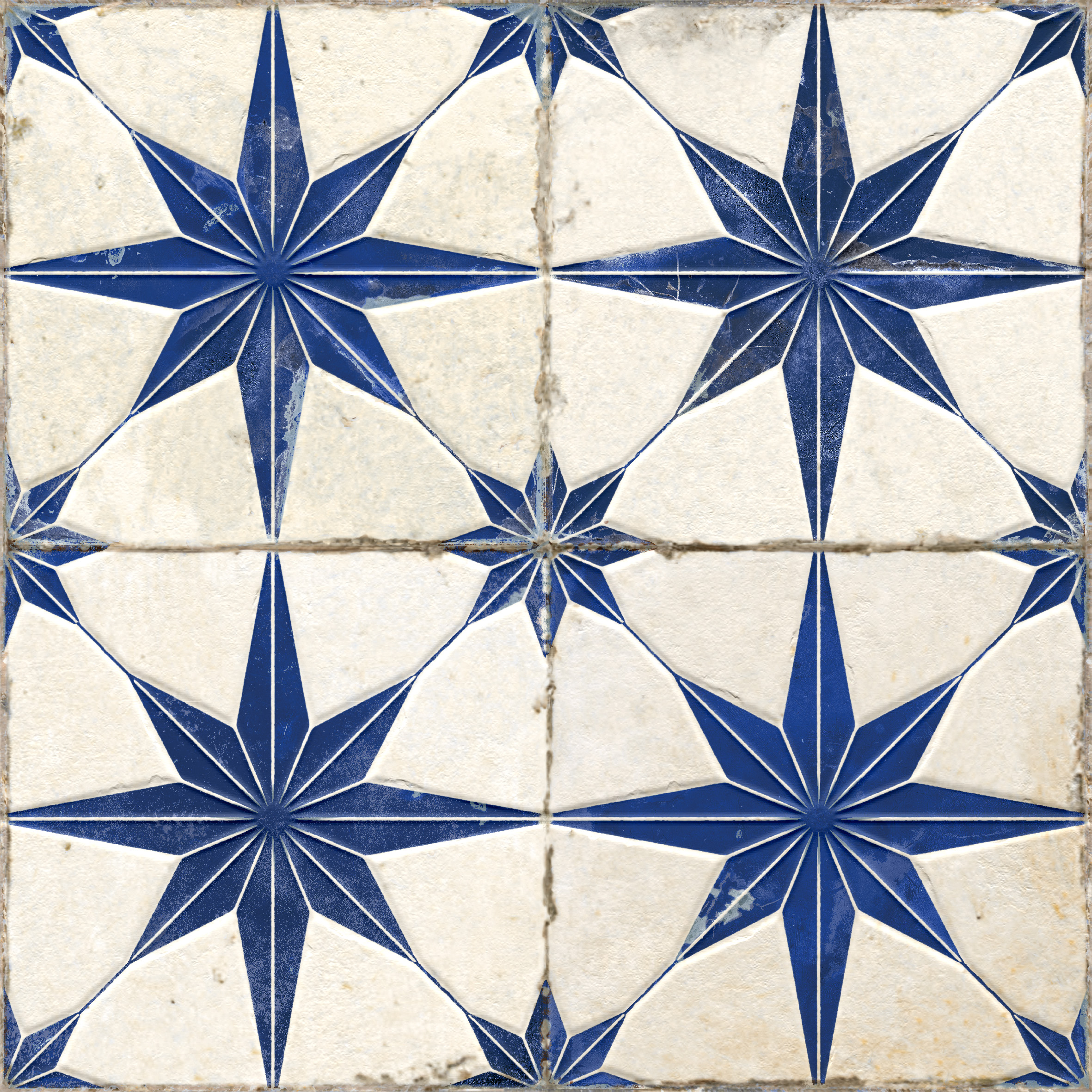 Peronda Star LT Retrofliese Vintageoptik Blau Matt 45x45 cm R10