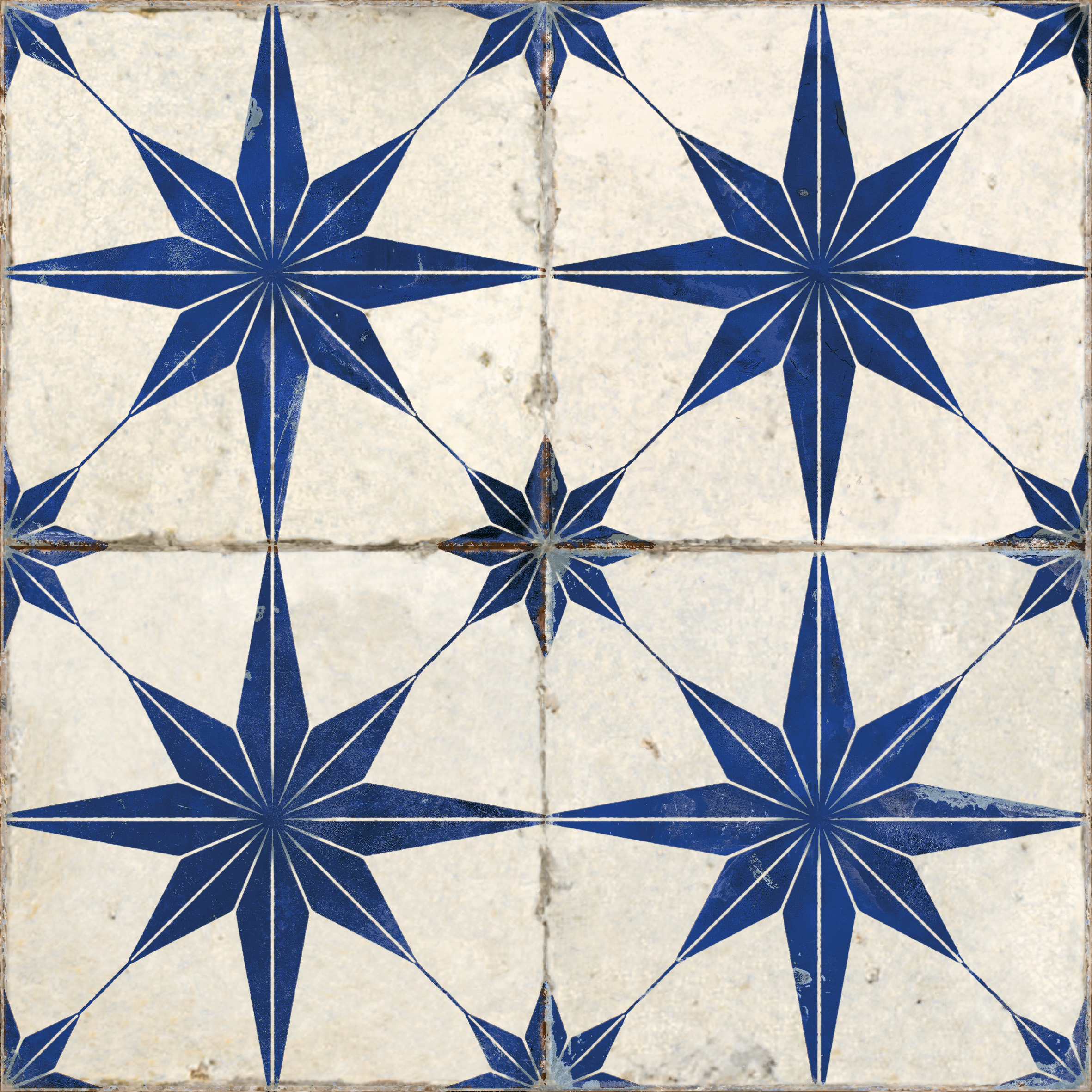 Peronda Star LT Retrofliese Vintageoptik Blau Matt 45x45 cm R10