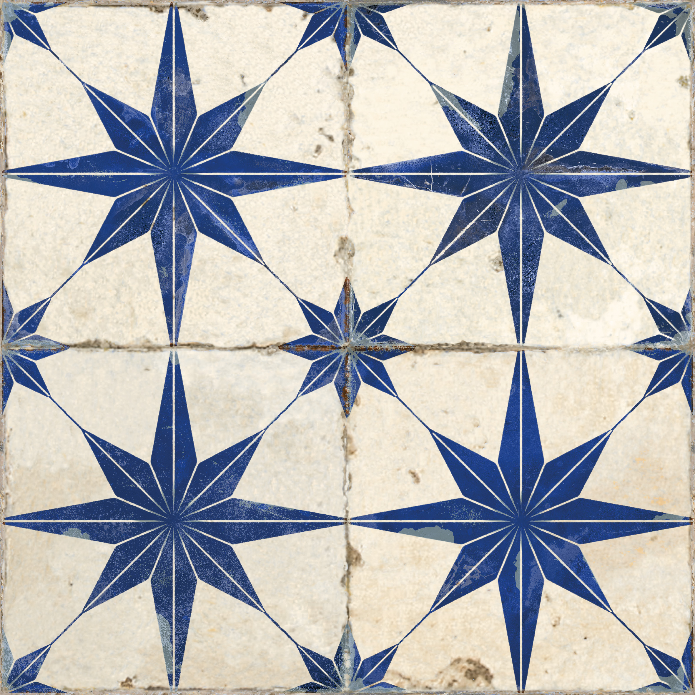 Peronda Star LT Retrofliese Vintageoptik Blau Matt 45x45 cm R10