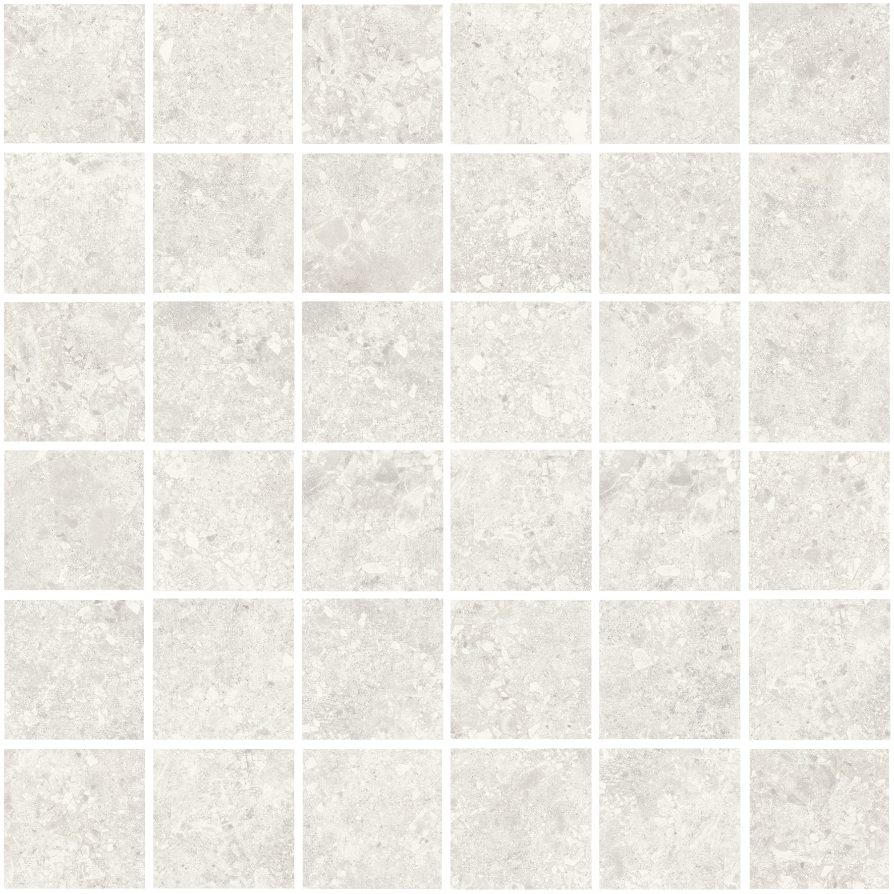 Urbanixx Gres Kyoto Mosaik Terrazzooptik Weiß Matt 30x30 (5x5) cm R10