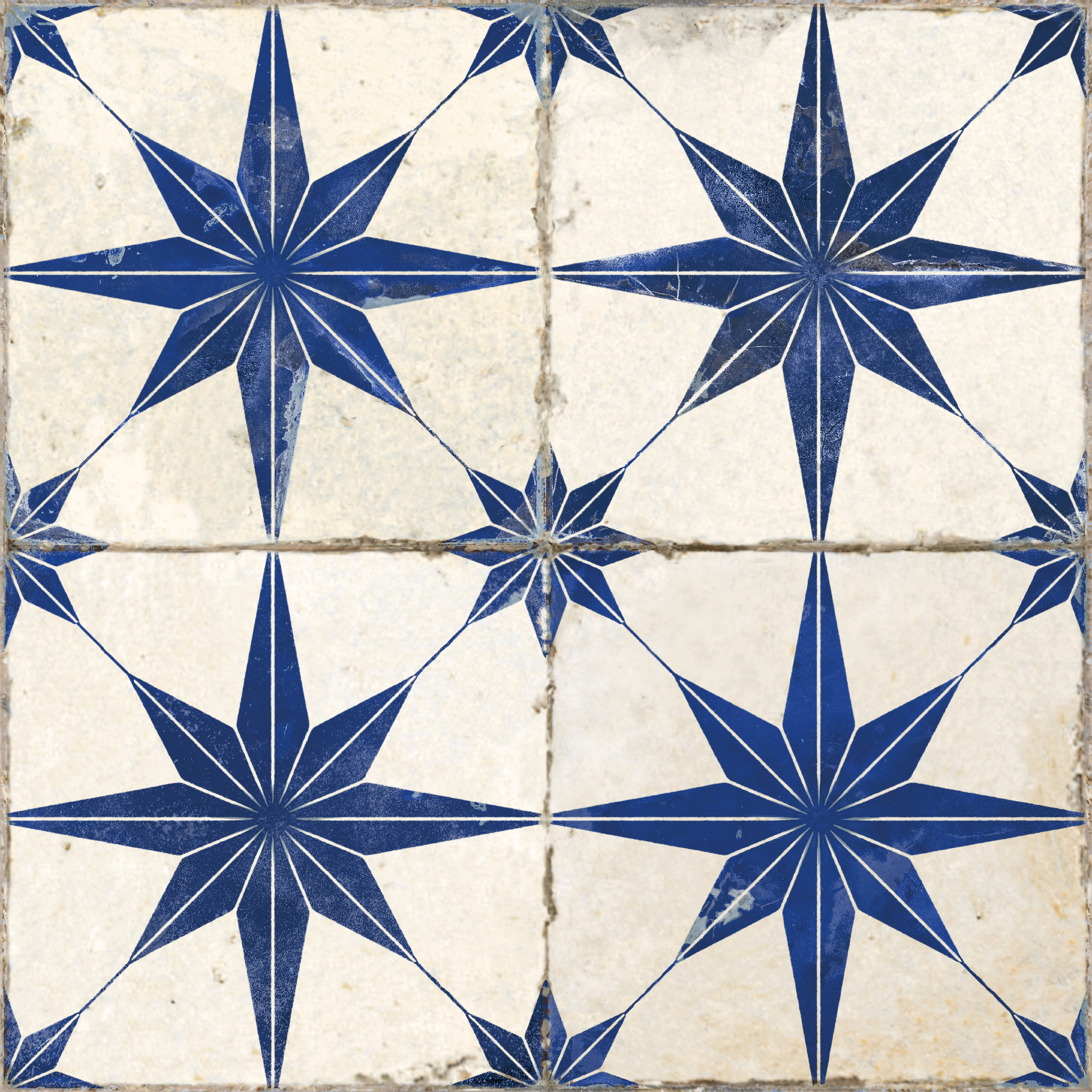 Peronda Star LT Retrofliese Vintageoptik Blau Matt 45x45 cm R10