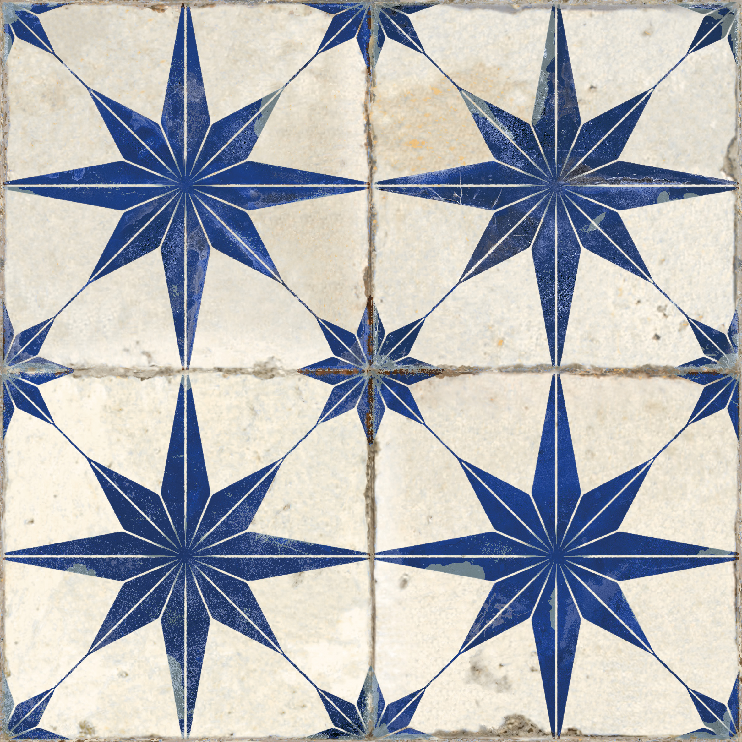 Peronda Star LT Retrofliese Vintageoptik Blau Matt 45x45 cm R10