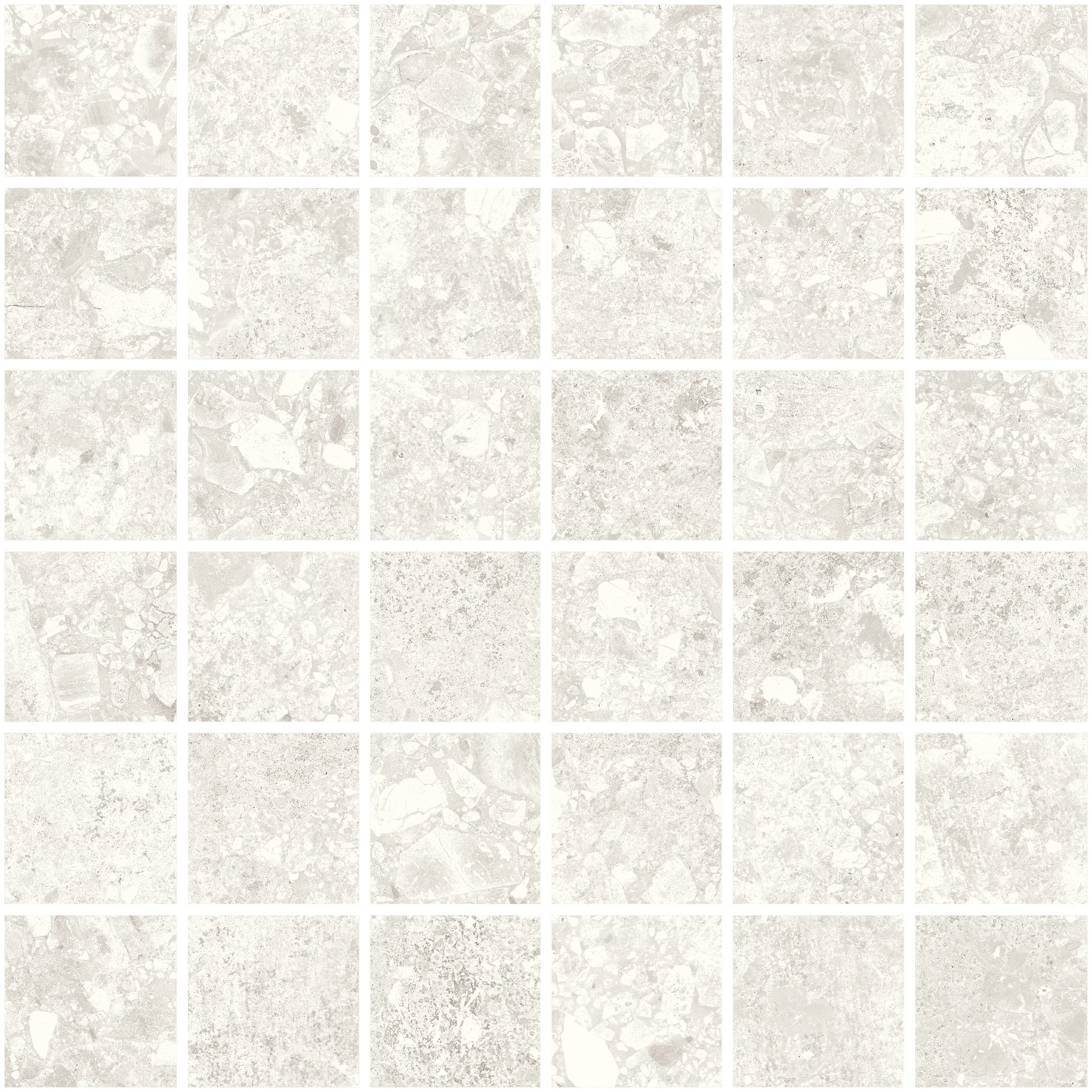 Urbanixx Gres Kyoto Mosaik Terrazzooptik Weiß Matt 30x30 (5x5) cm R10