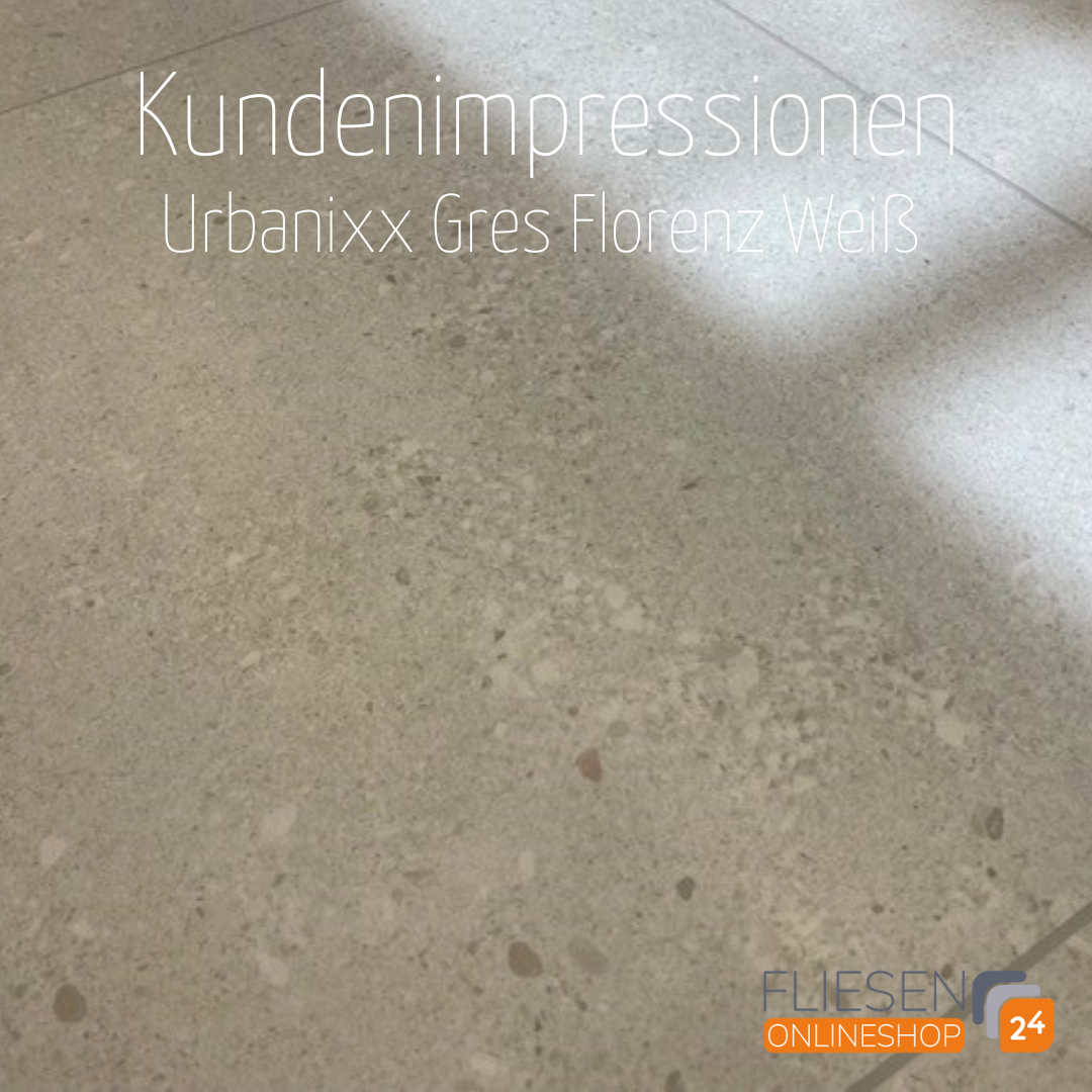 Urbanixx Gres Florenz Bodenfliese Natursteinoptik Weiß Matt 30x60 cm rektifiziert