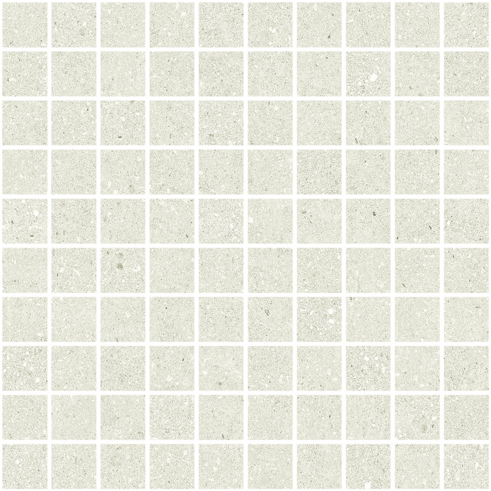 Urbanixx Gres Nagano Mosaik Betonoptik Weiß matt 30x30 (3x3) cm R10