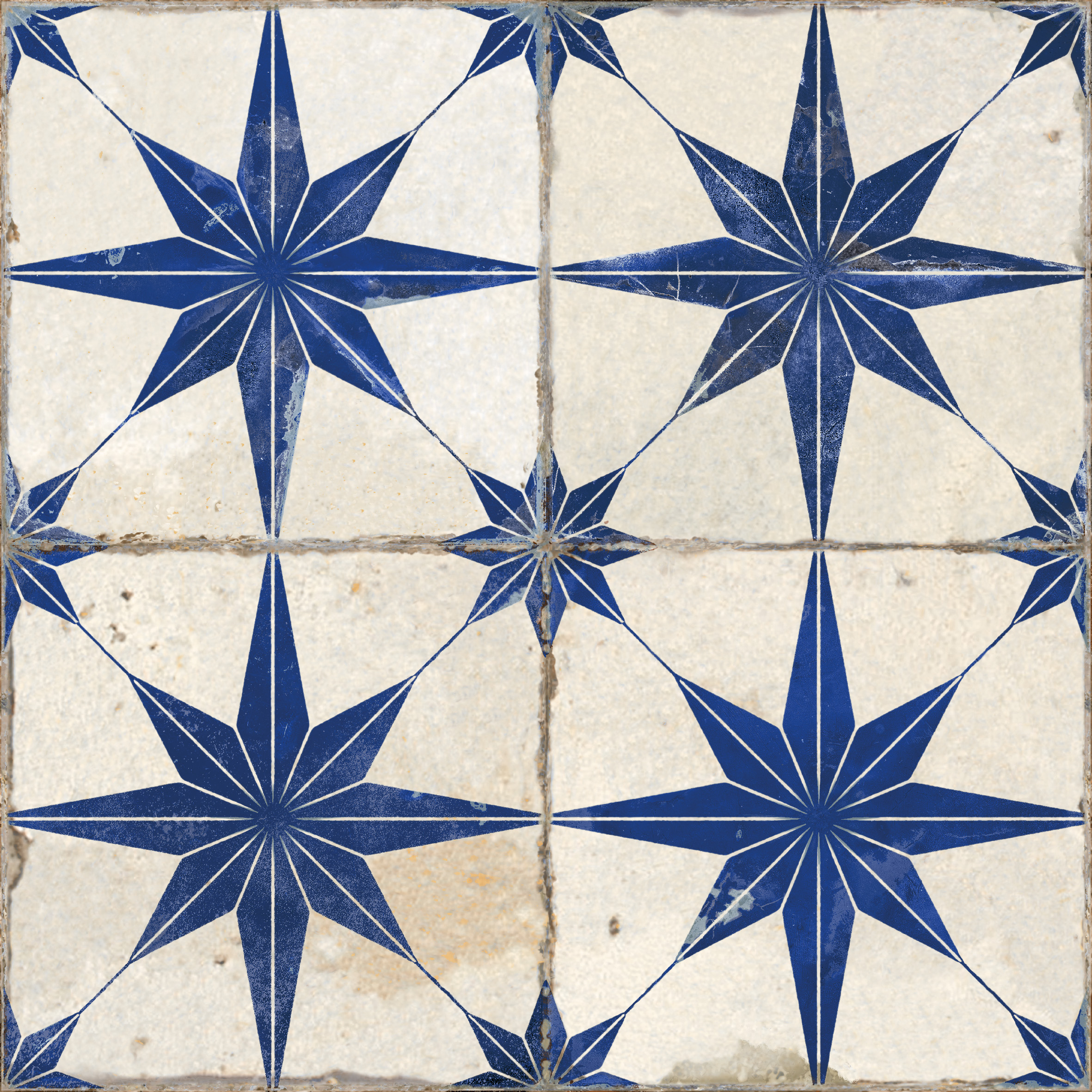 Peronda Star LT Retrofliese Vintageoptik Blau Matt 45x45 cm R10