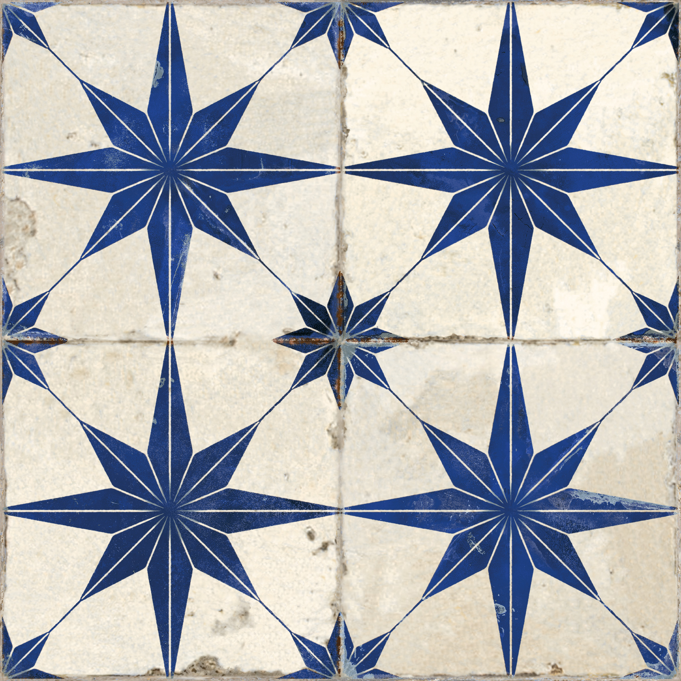 Peronda Star LT Retrofliese Vintageoptik Blau Matt 45x45 cm R10