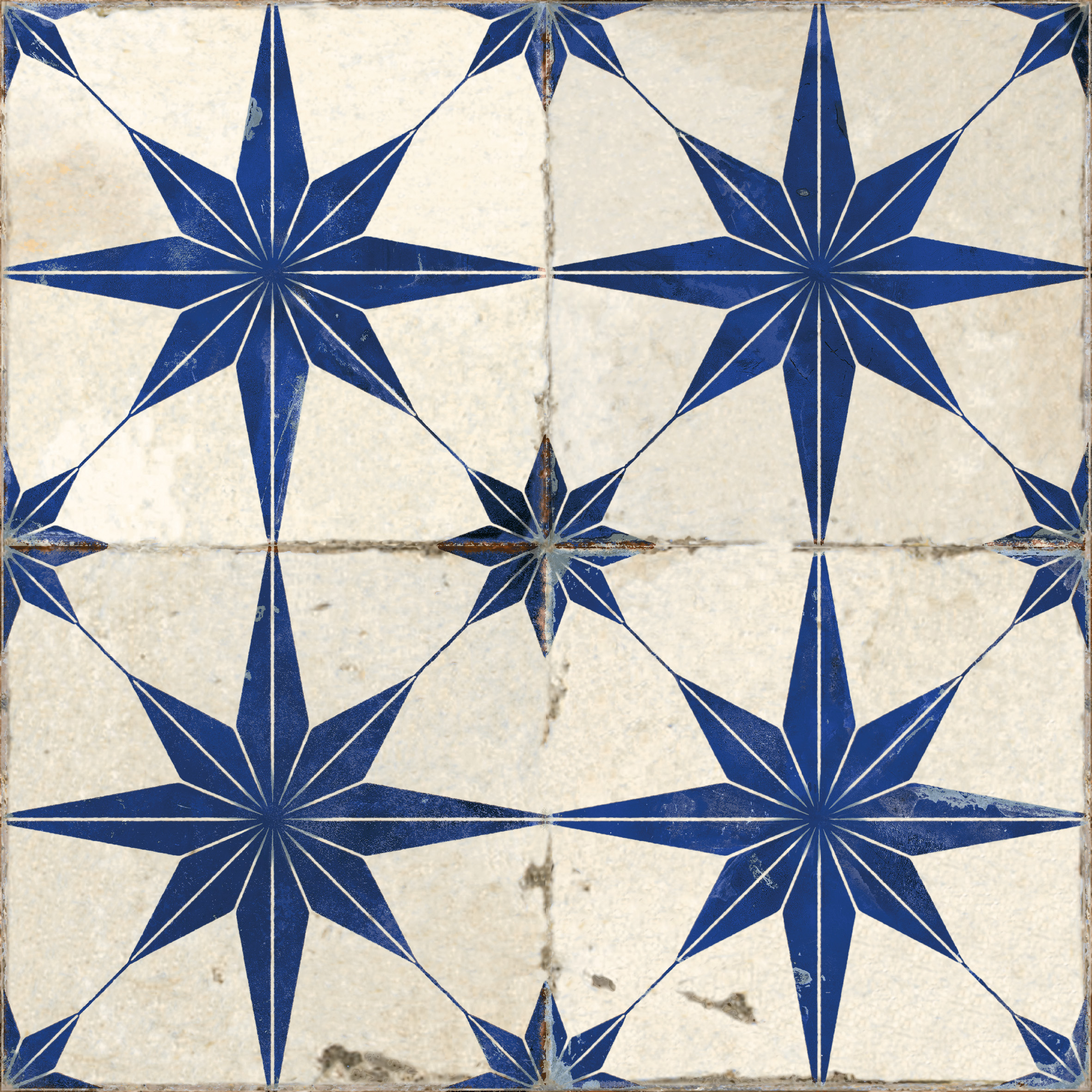 Peronda Star LT Retrofliese Vintageoptik Blau Matt 45x45 cm R10