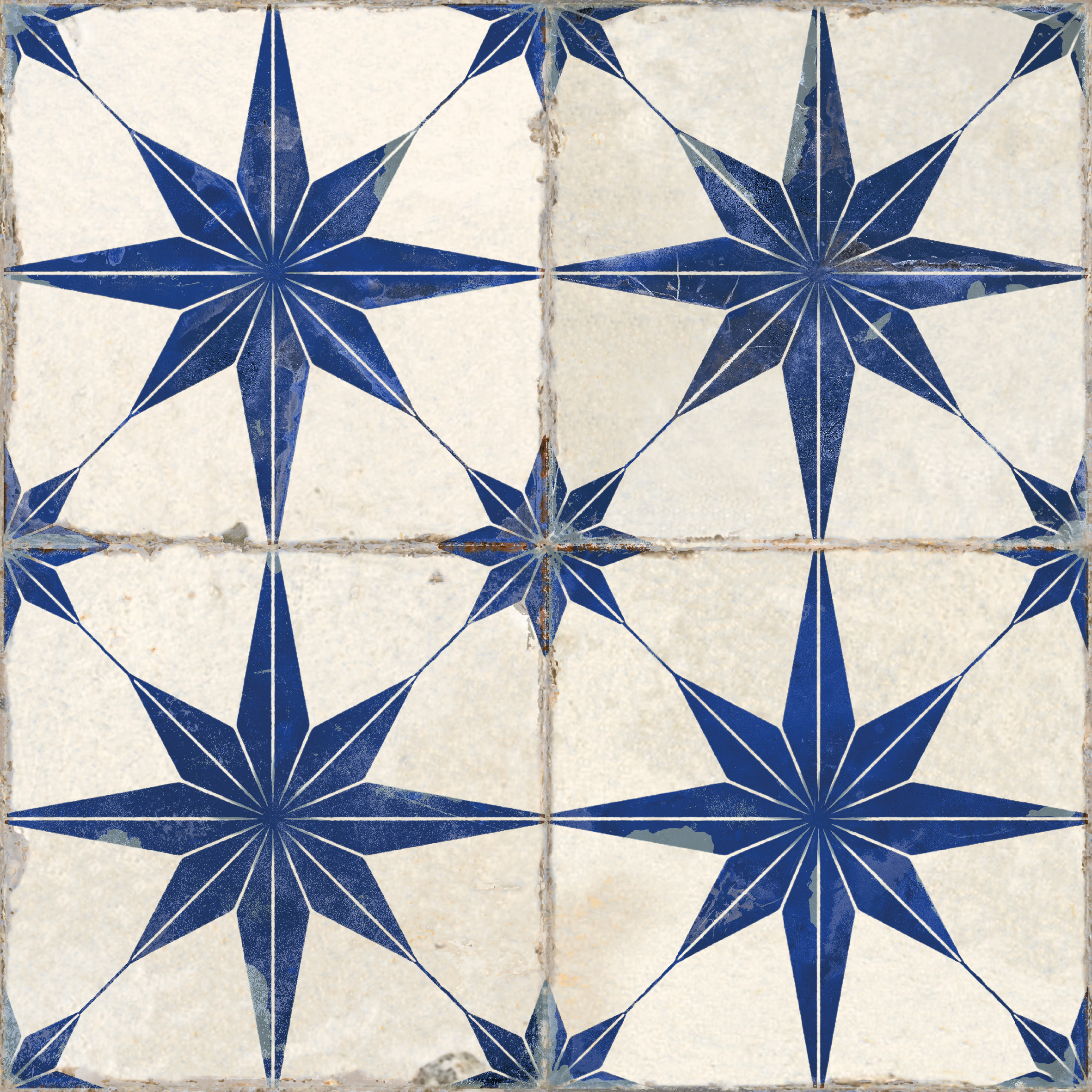 Peronda Star LT Retrofliese Vintageoptik Blau Matt 45x45 cm R10